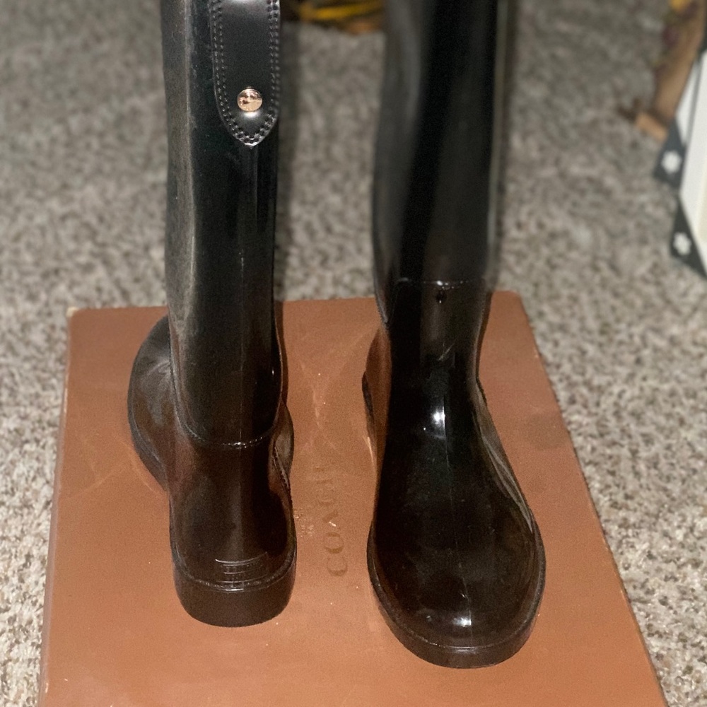 Coach Talia rub/mat black rain boots